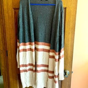 Womens Striped Cardigan